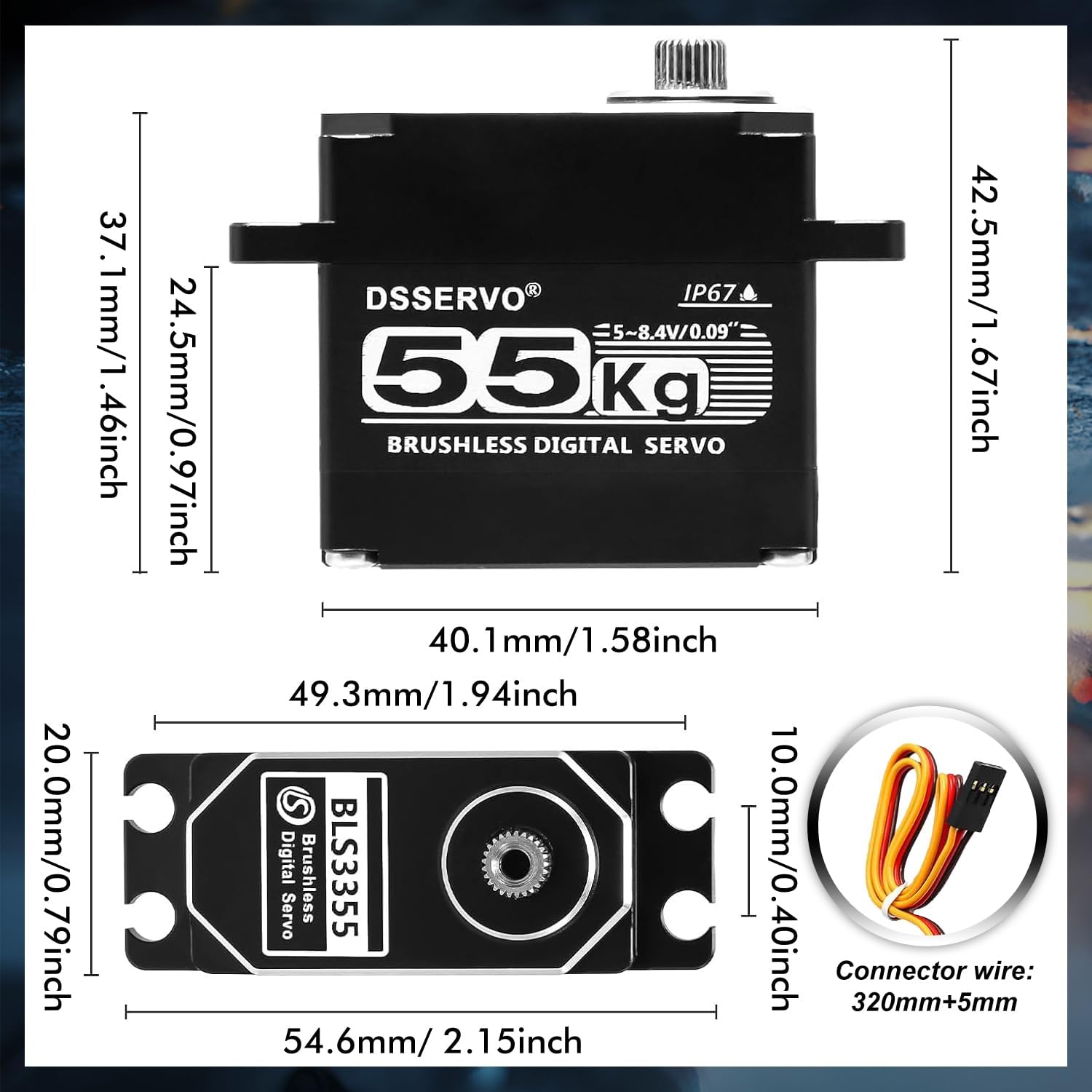 Brushless Servo 55KG Servo Full Metal High Torque Servo Digital RC Servo Motor for TRX4 TRX6 SCX10 III VS4-10 GEN7