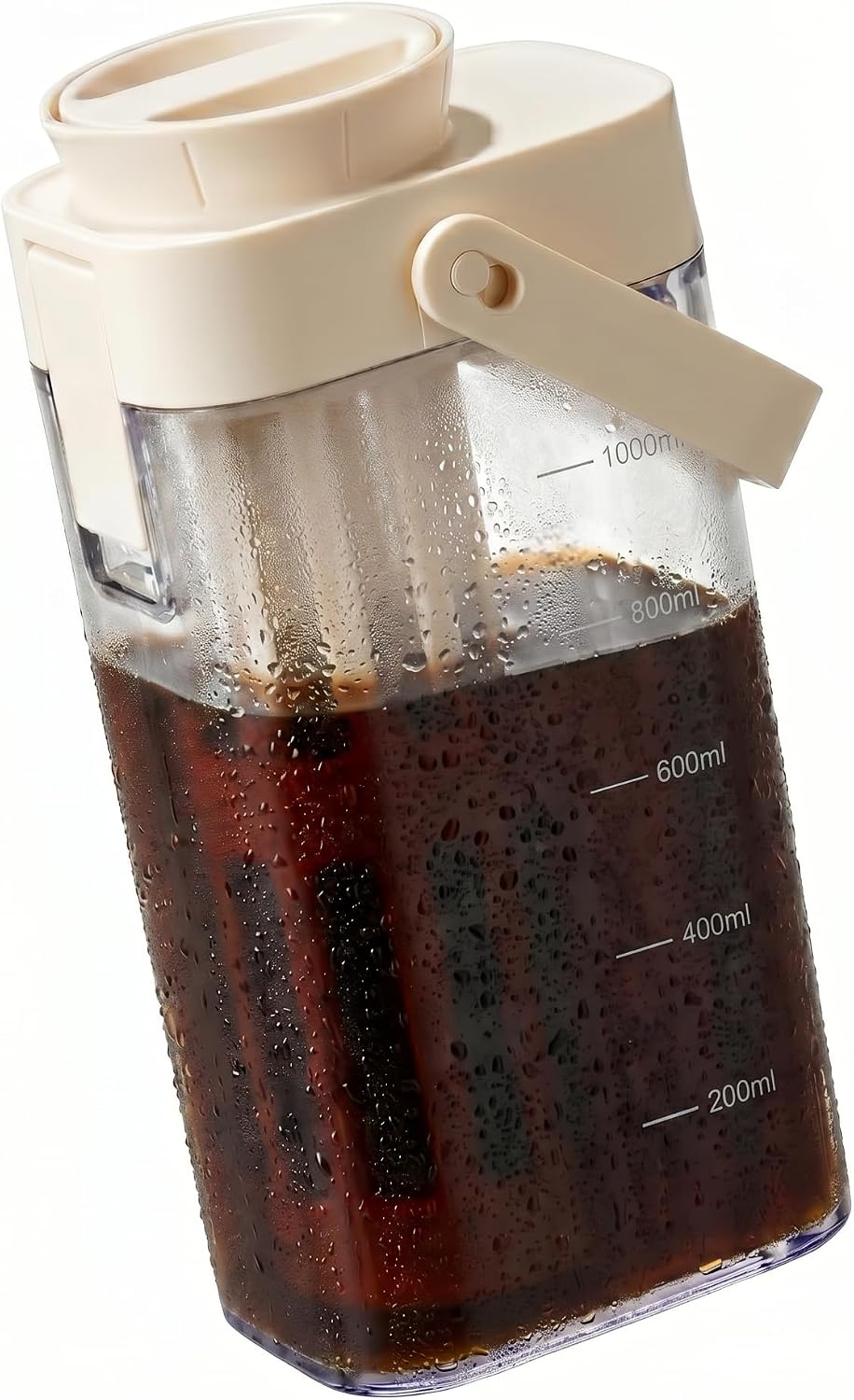 Cold Brew Coffee Maker, 40oz/1L Portable & Durable Iced Coffee and Tea Brewer, Leak-Proof & BPA-Free Kettle