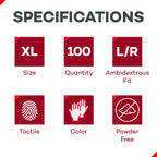 Latex Exam Gloves - Disposable, Cream - X-Large, 100 Ct (1 Pack)