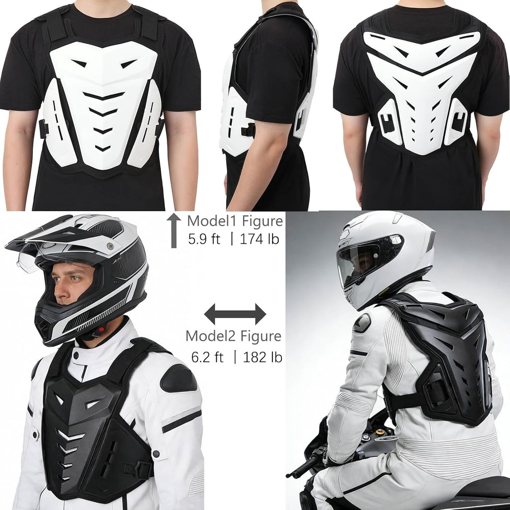 Lightweight Motorcycle Armor Protective Gear Chest and Back Protector | Light Upgrade Riding Jacket, Dirtbike