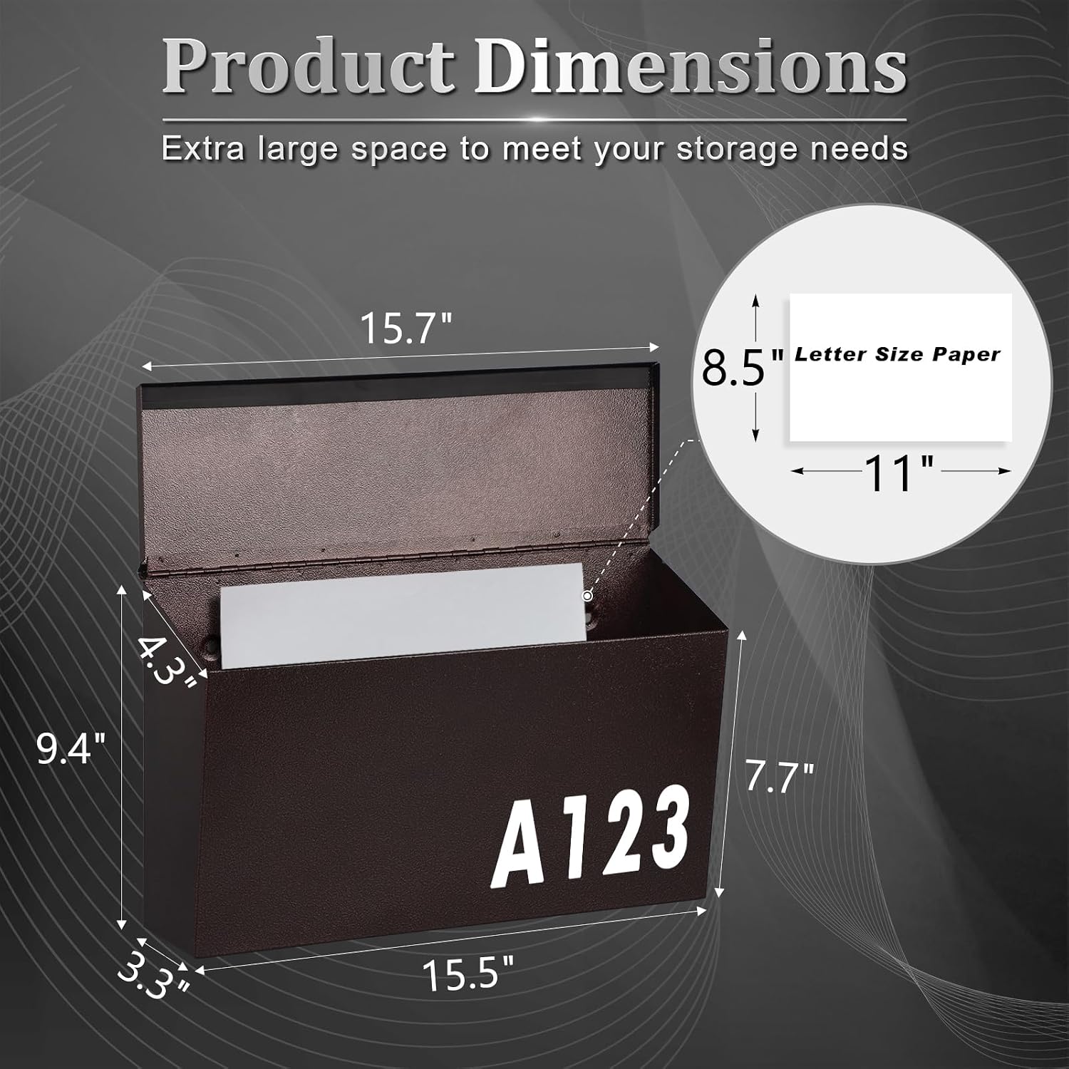 Wall Mount Mailbox for Outside Rust Proof Galvanized Steel, Bronze | Receives letters, magazines, parcels