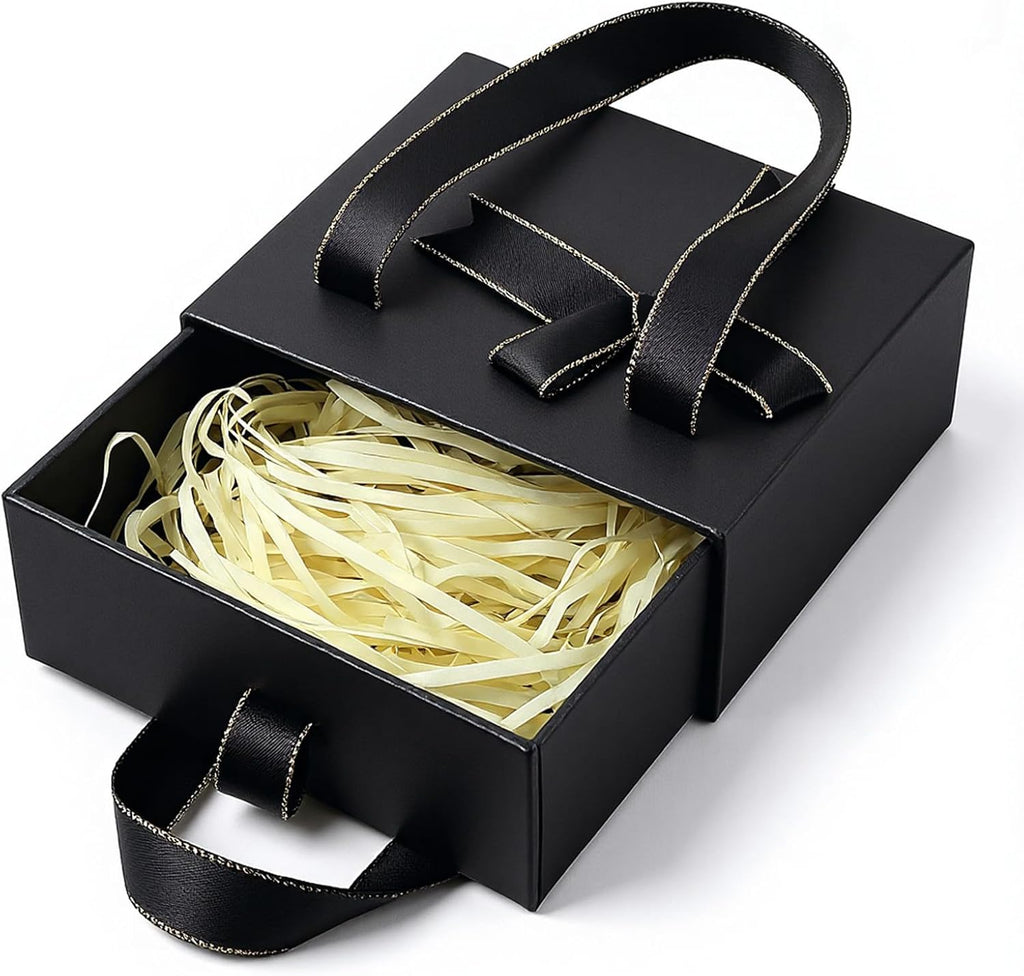 4.7x3.9x2 In Small Drawer Black Gift Box With Bow Ribbon For Presents