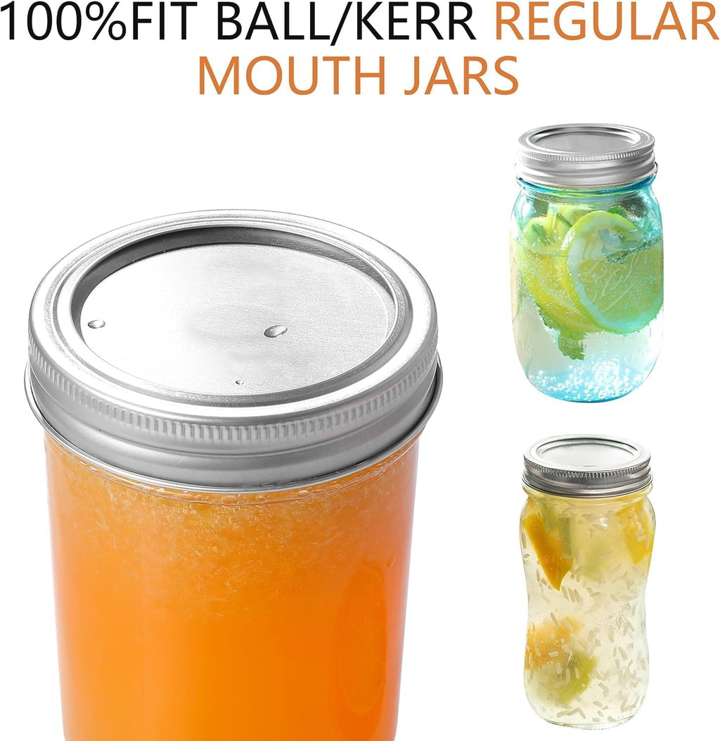 Canning Lids for Ball, Kerr Jars - Split-Type Metal Mason Jar Lids for Canning - Food Grade Material, 100% Fit &