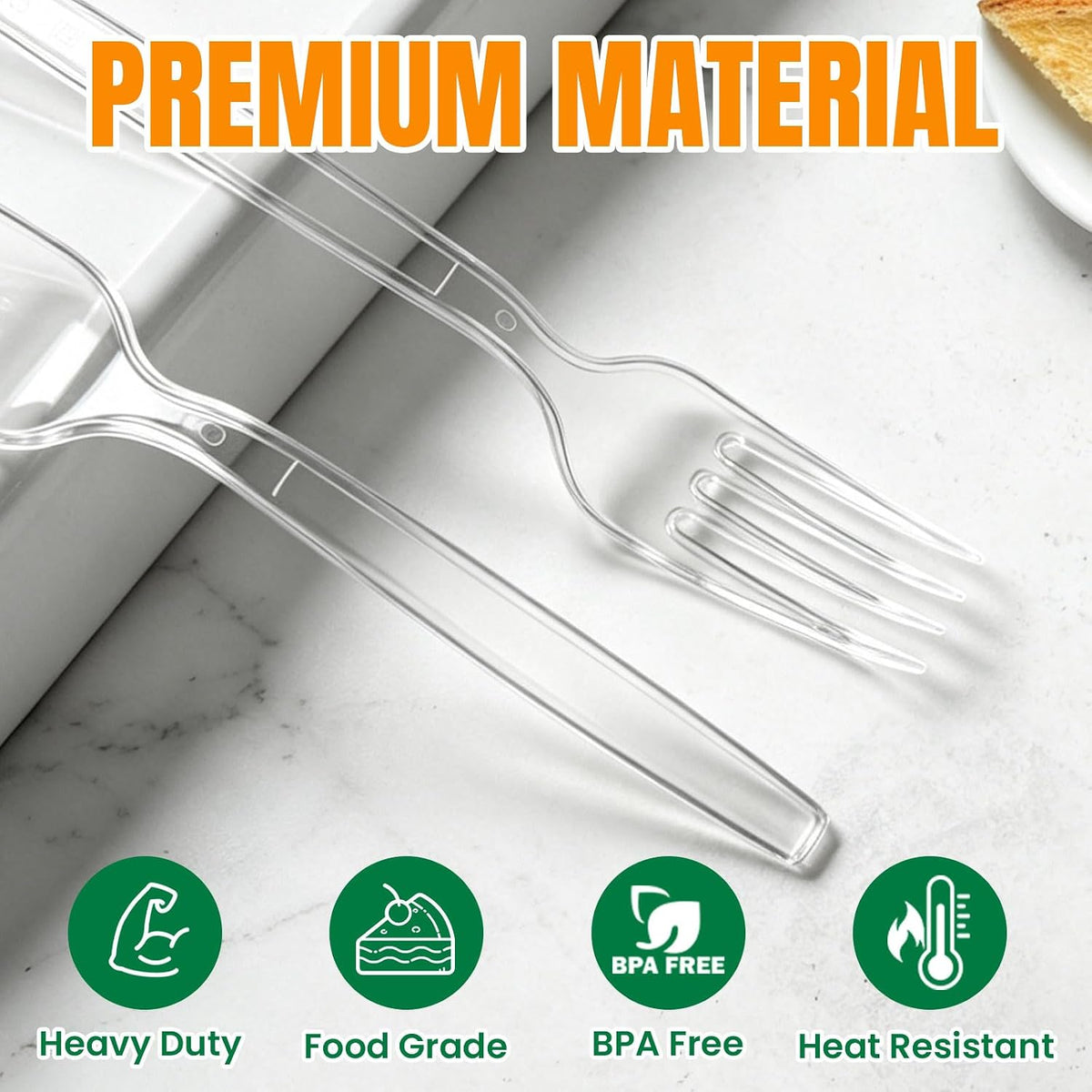 800 Count Plastic Forks Heavy Duty, Clear Forks Bulk Disposable, BPA-Free