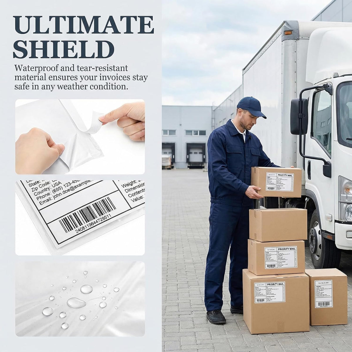 300 Pcs Packing List Envelopes 6''x10'', Adhesive Shipping Sleeves Clear Shipping Label Pouches for Mailing