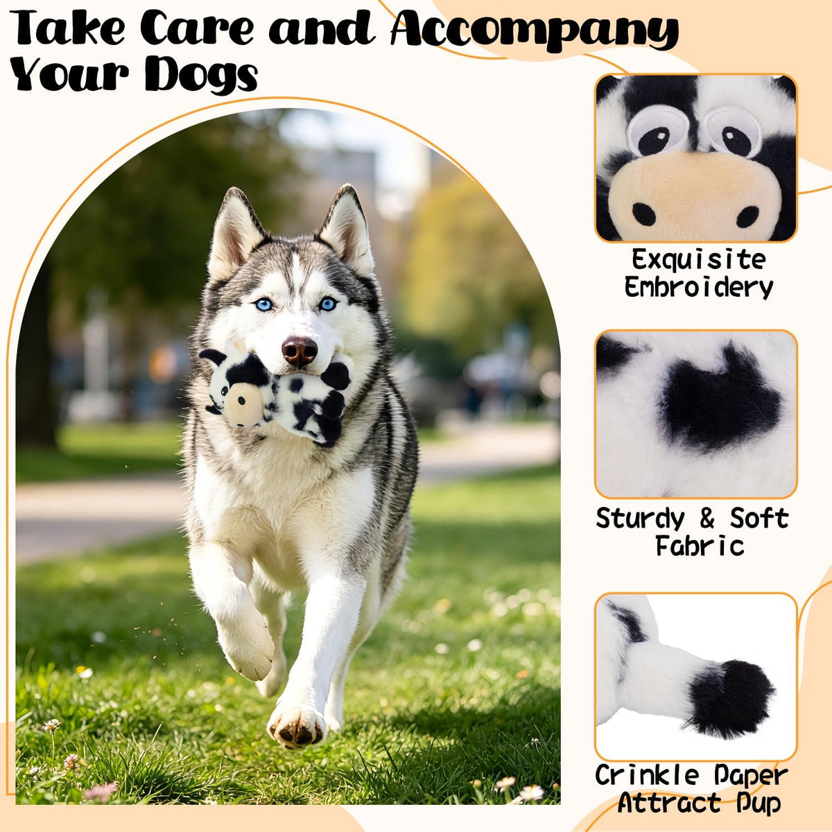 Christmas Dog Toys- 5 PCS Plush Squeaky Toys for Medium & Small Dog- Interactive Stuffed Puppy Toys- Funny Cute Dog