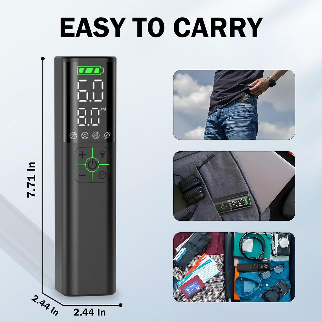 Z10 Electric Ball Pump for Sport Ball,2000mAh 15 PSI Portable Automatic Air Pump Fast Ball Inflator with 2