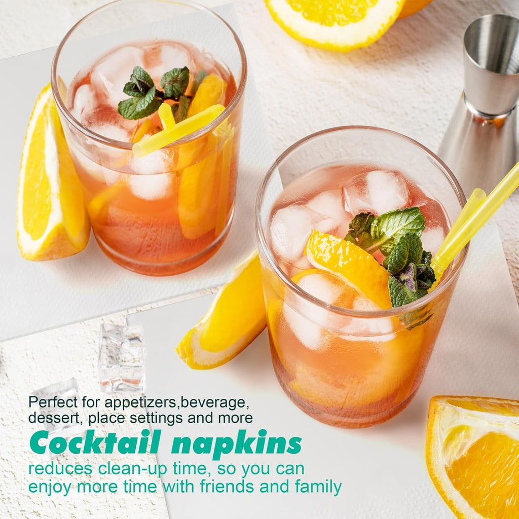 1000 Count Cocktail Napkins, White Beverage Napkins, 2-Ply
