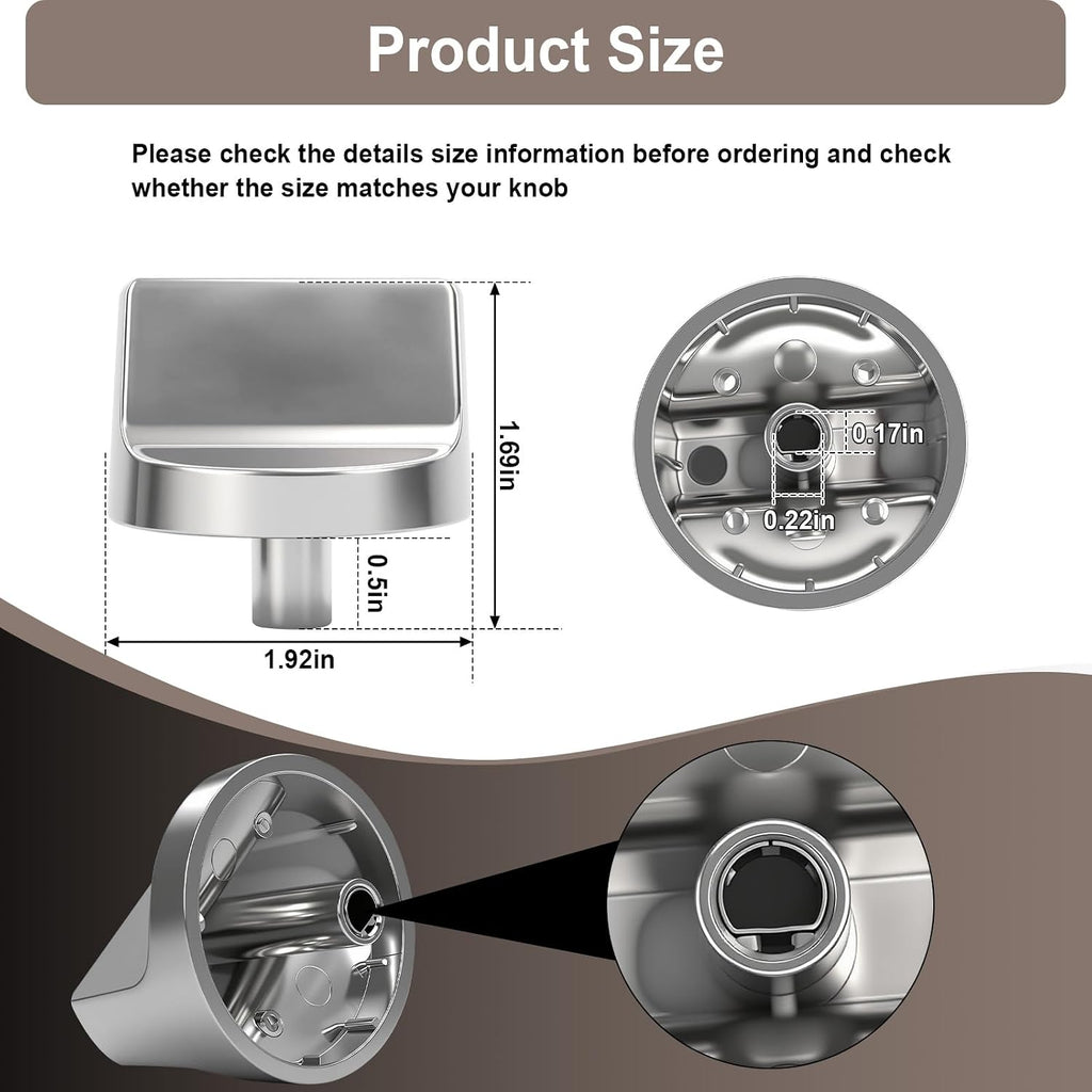 W11366438 Stove Knobs Compatible with Whirlpool Gas Cooktop Knobs - 5 Pack | WCG55US0HS00 WCG55US0HS05 WCG55US6HS00