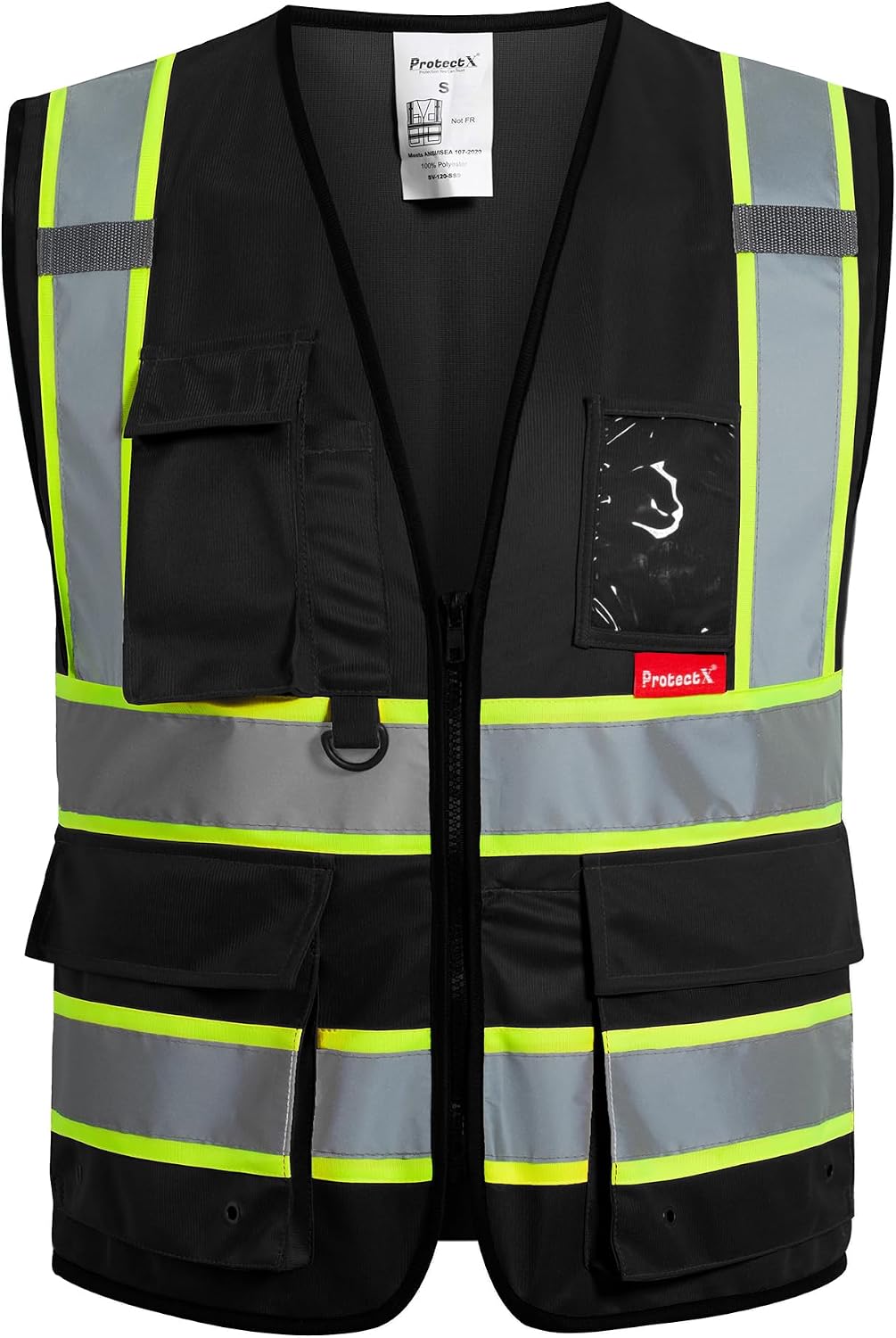 High Visibility ANSI Class 2 Safety Vest with 9 Pockets | Reflective Mesh Safety Vest for Men & Women, Lightweight