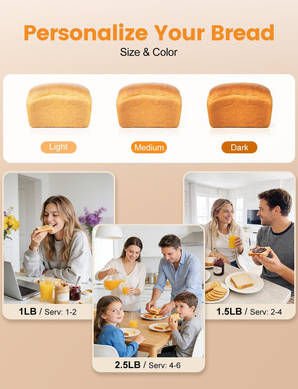 25-in-1 2.5LB Bread Maker with Built-in Electronic Scale