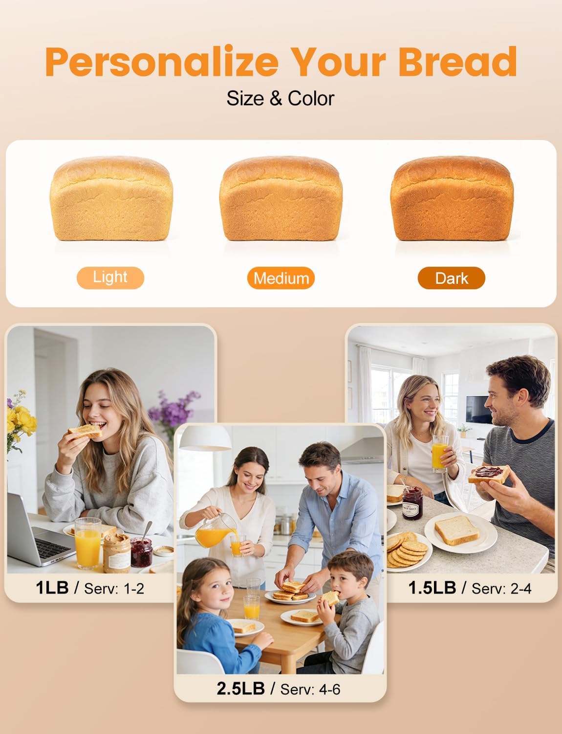 25-in-1 2.5LB Bread Maker with Built-in Electronic Scale
