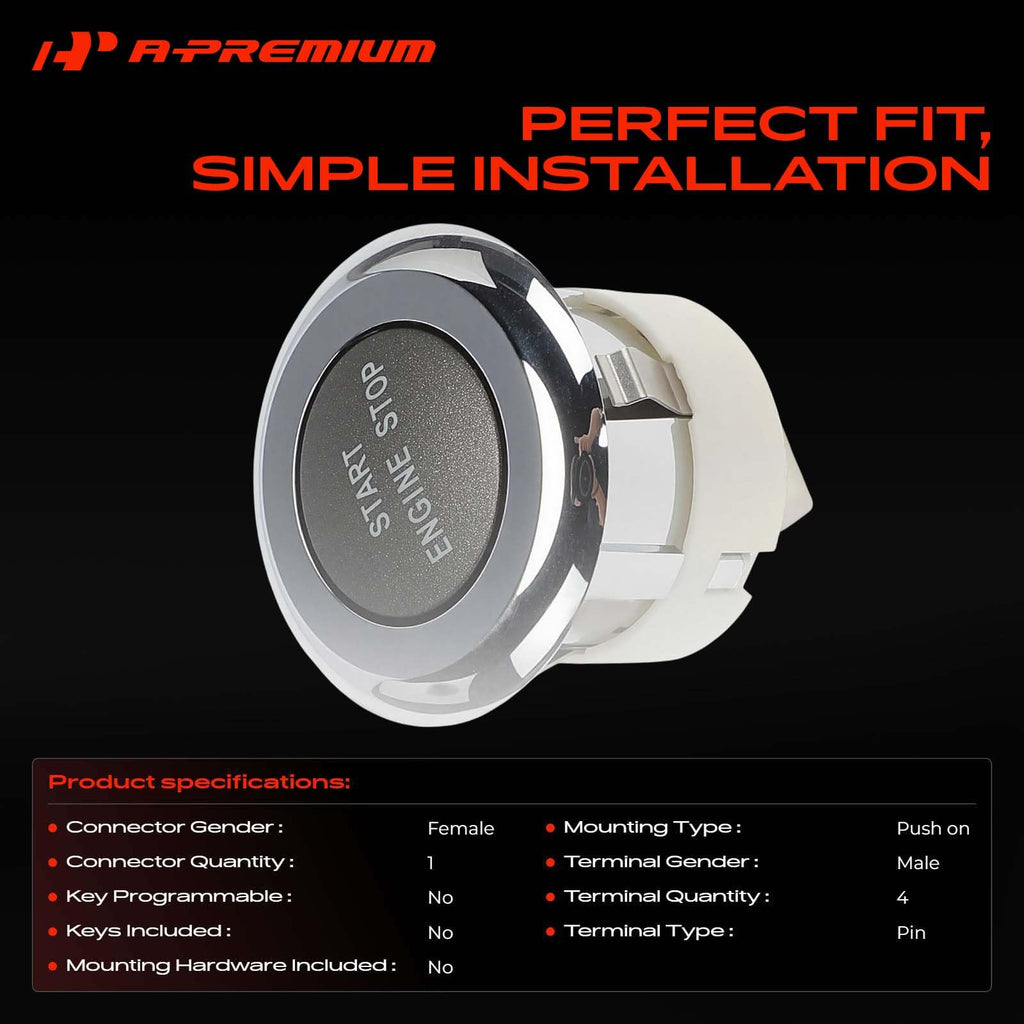 A-Premium 4-Pin Push Button Starter Switch Compatible with Land Rover