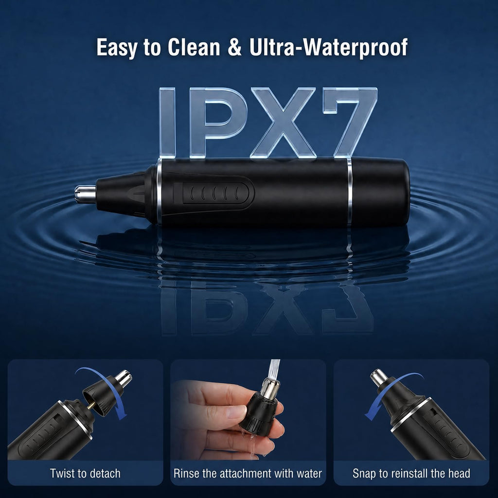 Nose Hair Trimmer for Men,Rechargeable 3-in-1 Professional Painless Eyebrow & Facial Hair Trimmer for Men