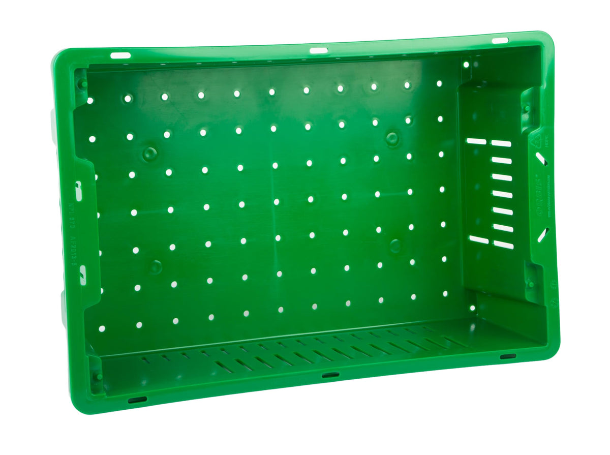 Hudson Exchange 20 x 13 x 5.6" (4 Pack, 4.5 Gallon) Agricultural Nest and Stack Vented Crate Handled Storage