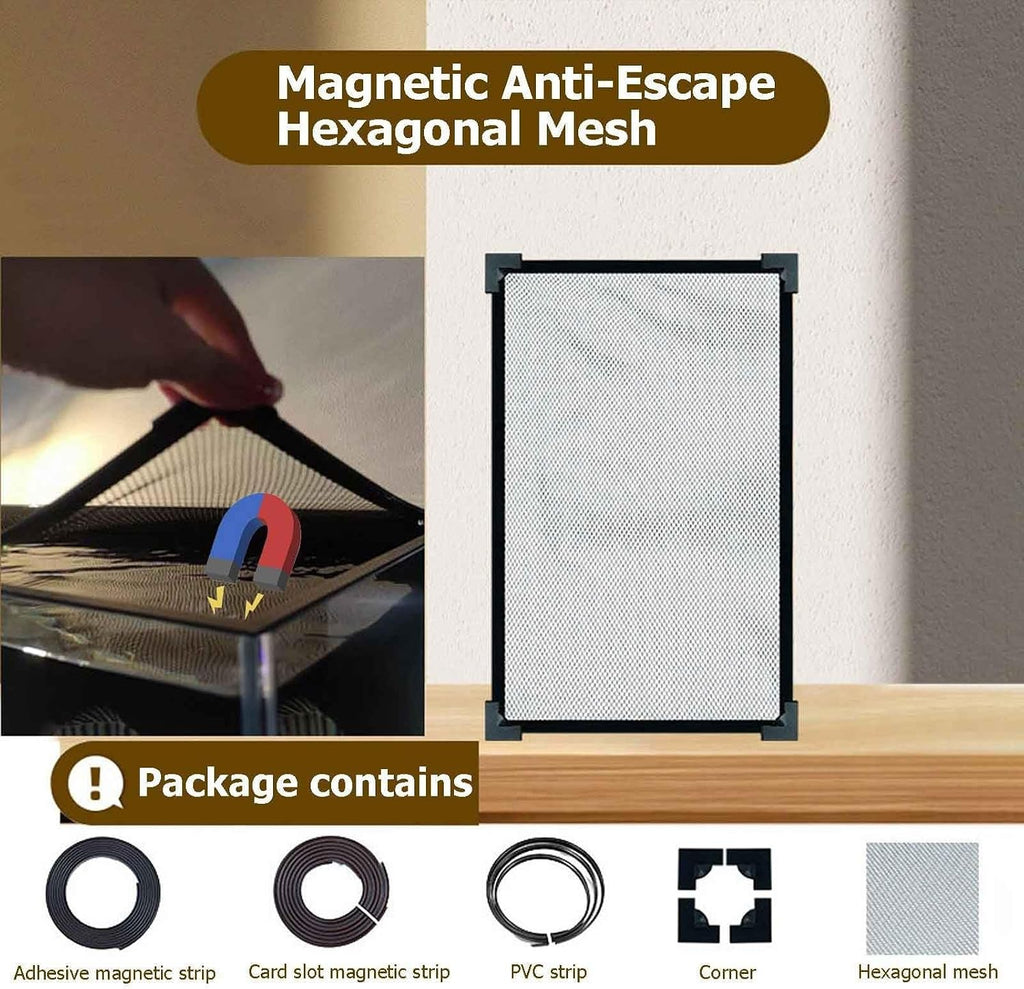 DIY Magnetic Aquarium Lid Fish Tank Hood Top Cover Anti-Jumping Net Cover Mesh to Protect Fish Jumping Out of