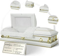 Spartan Collection Funeral Casket White w/White Interior
