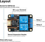 ESP32-C3 Relay Module, 2-Channel Low-Level Trigger Board