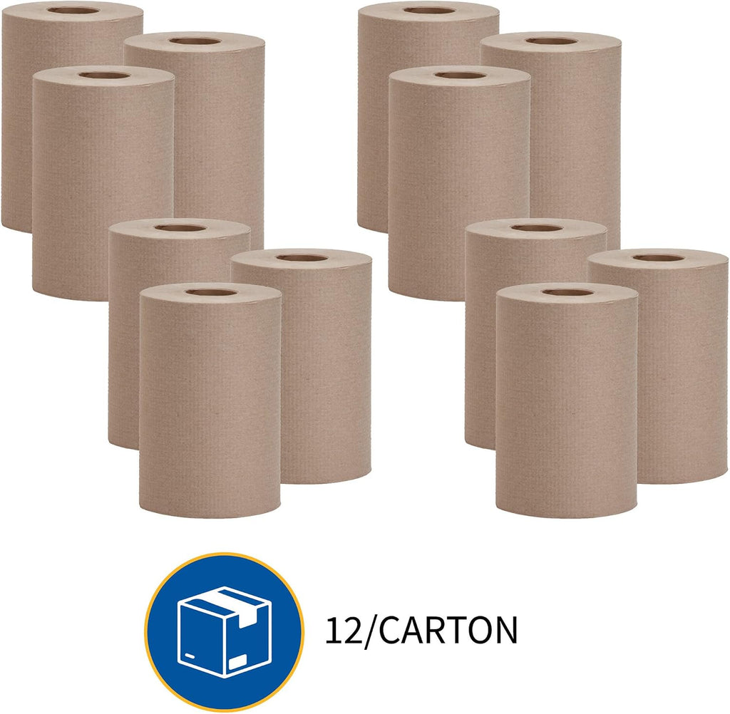Hardwound Roll Towels, Kraft, 7.9" x 350', 12 Count