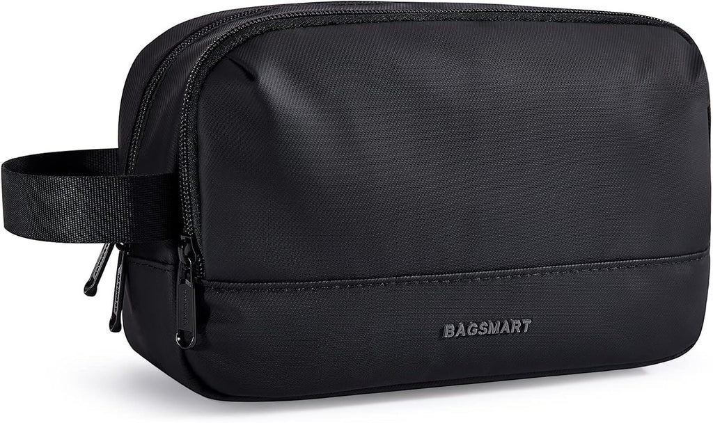 Travel Toiletry Bag for Men, Dopp Kit Water Resistant Shaving Bag for Toiletries Accessories, Black-Medium