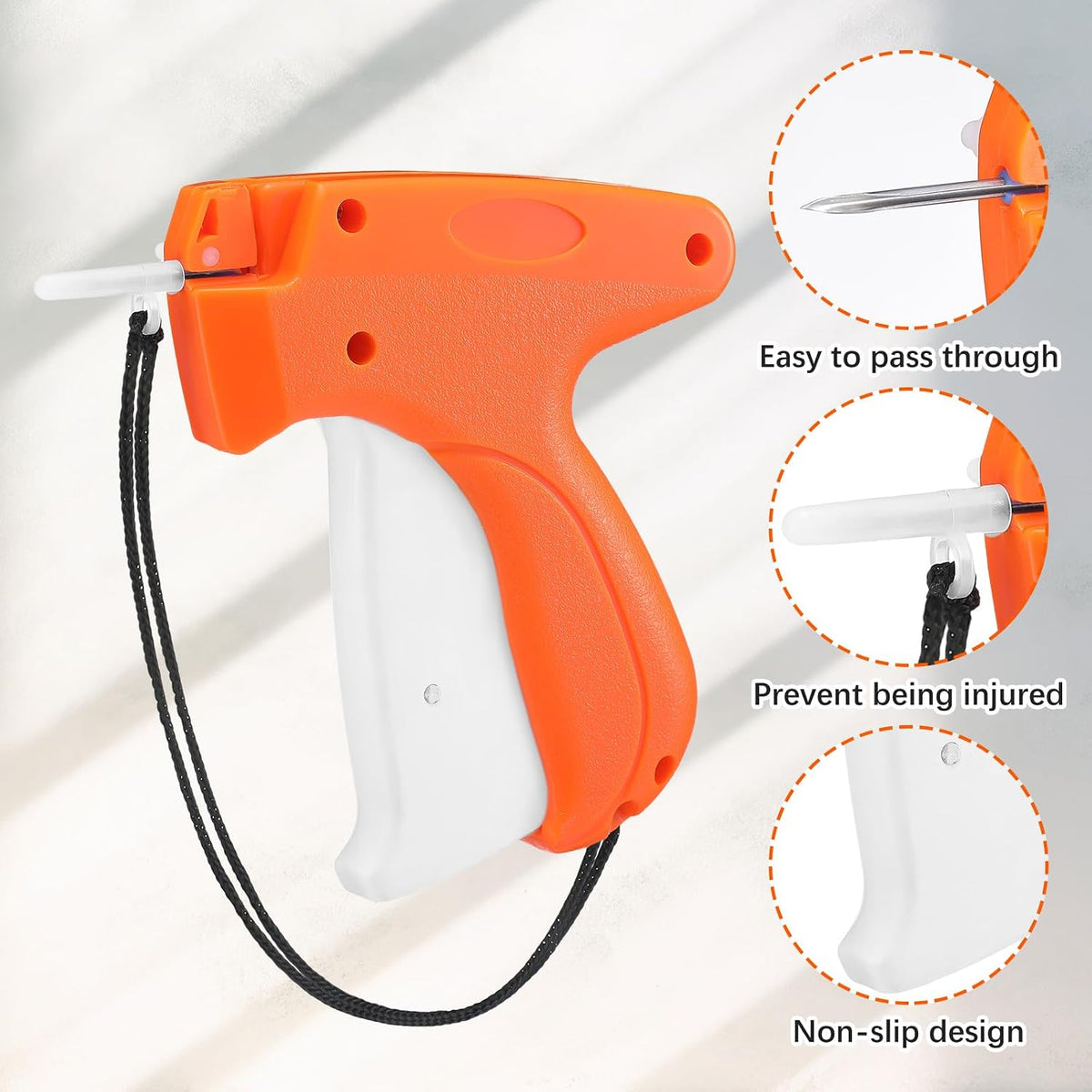 3 Pcs Tagging Gun Applicator with 15 Steel Needles,Orange