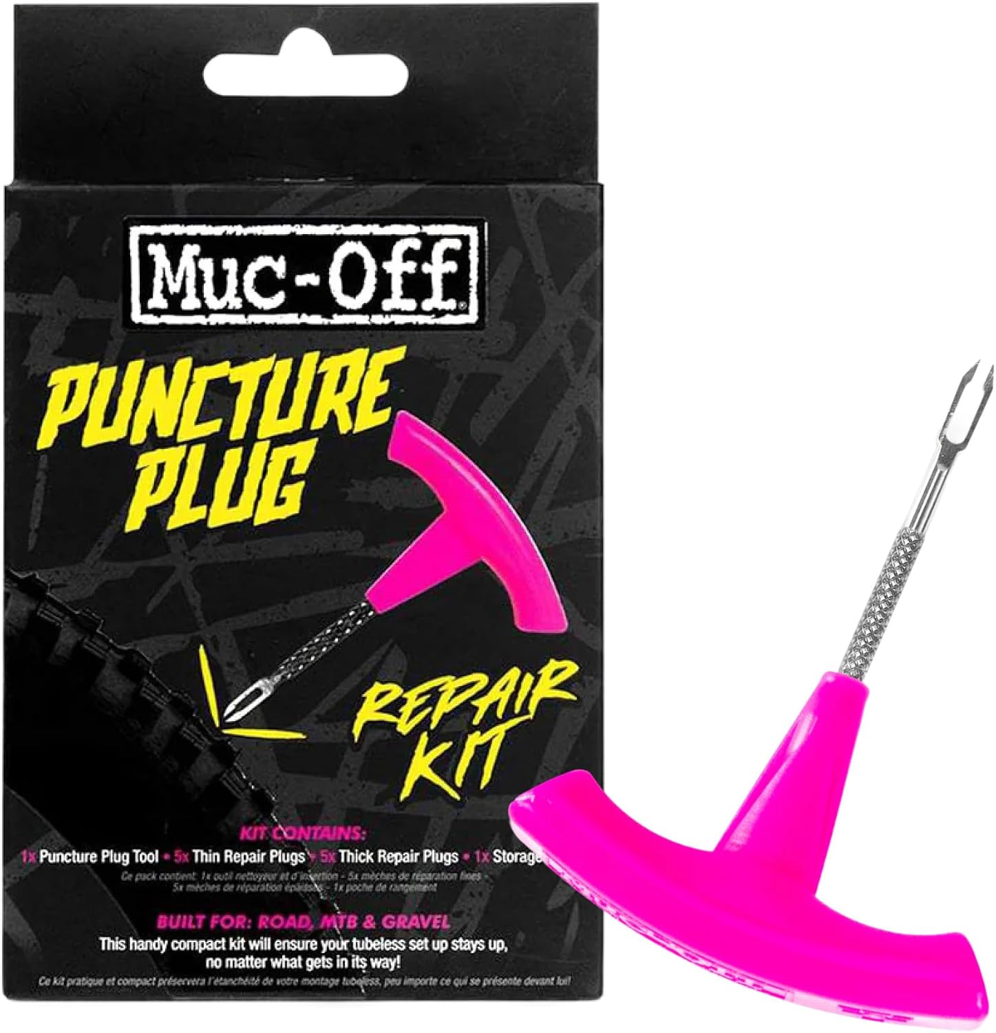 Puncture Plug Kit - Tubeless Tyre Puncture Repair with Plugger and Plugs