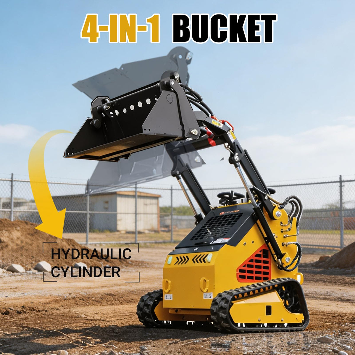 DS380D Compact Track Mini Skid Steer Loader, 24HP RATO EPA Gas Engine