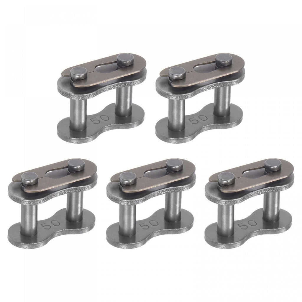 uxcell 5Pcs #50 Chain Master Connector Link Roller, 5/8" Pitch Carbon Steel, Standard Connecting Split Links for 10A Chain