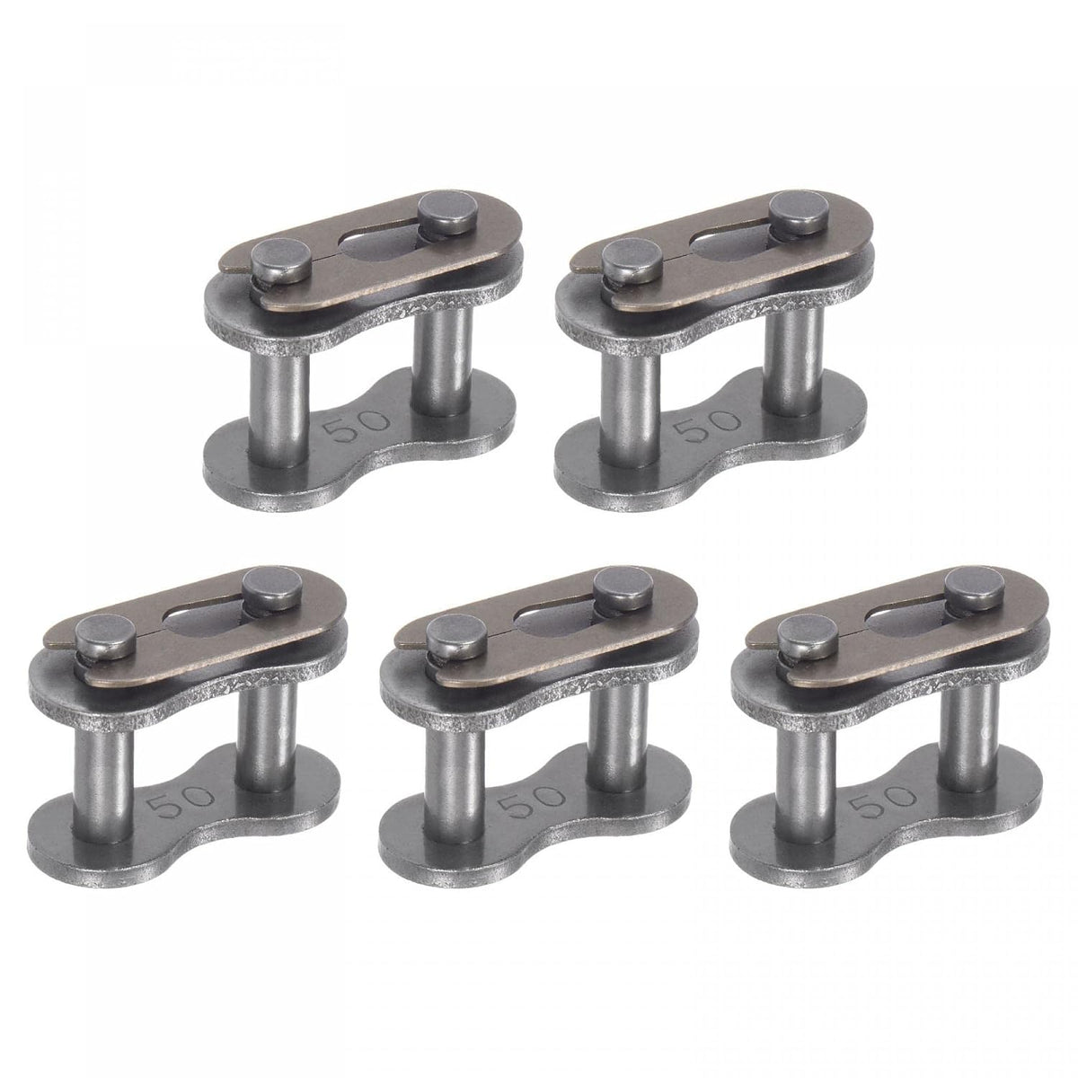 uxcell 5Pcs #50 Chain Master Connector Link Roller, 5/8" Pitch Carbon Steel, Standard Connecting Split Links for 10A Chain