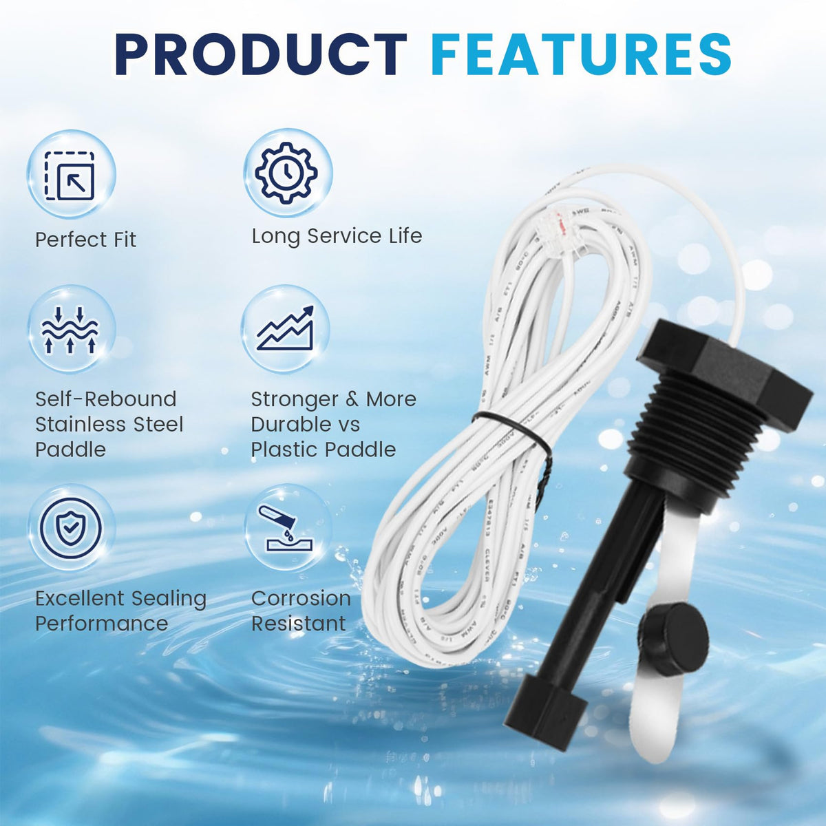 Glx-Flo-Rp Flow Switch for Hayward Salt System & Salt Cell, Metal White