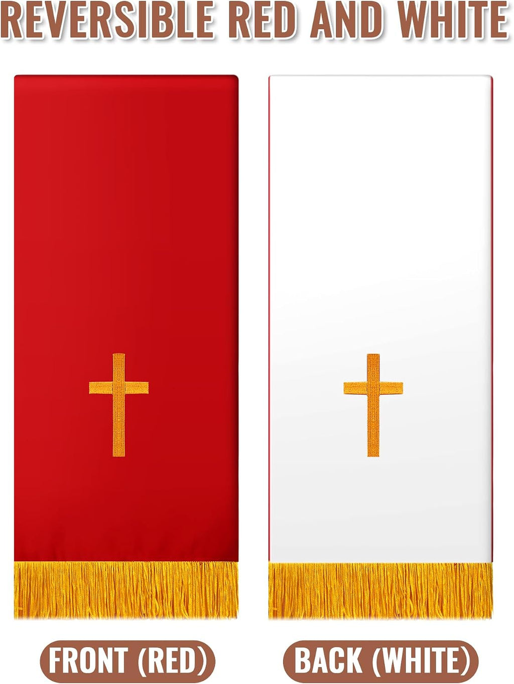 3 Set Parament Table Runner Altar Cloth Red and White