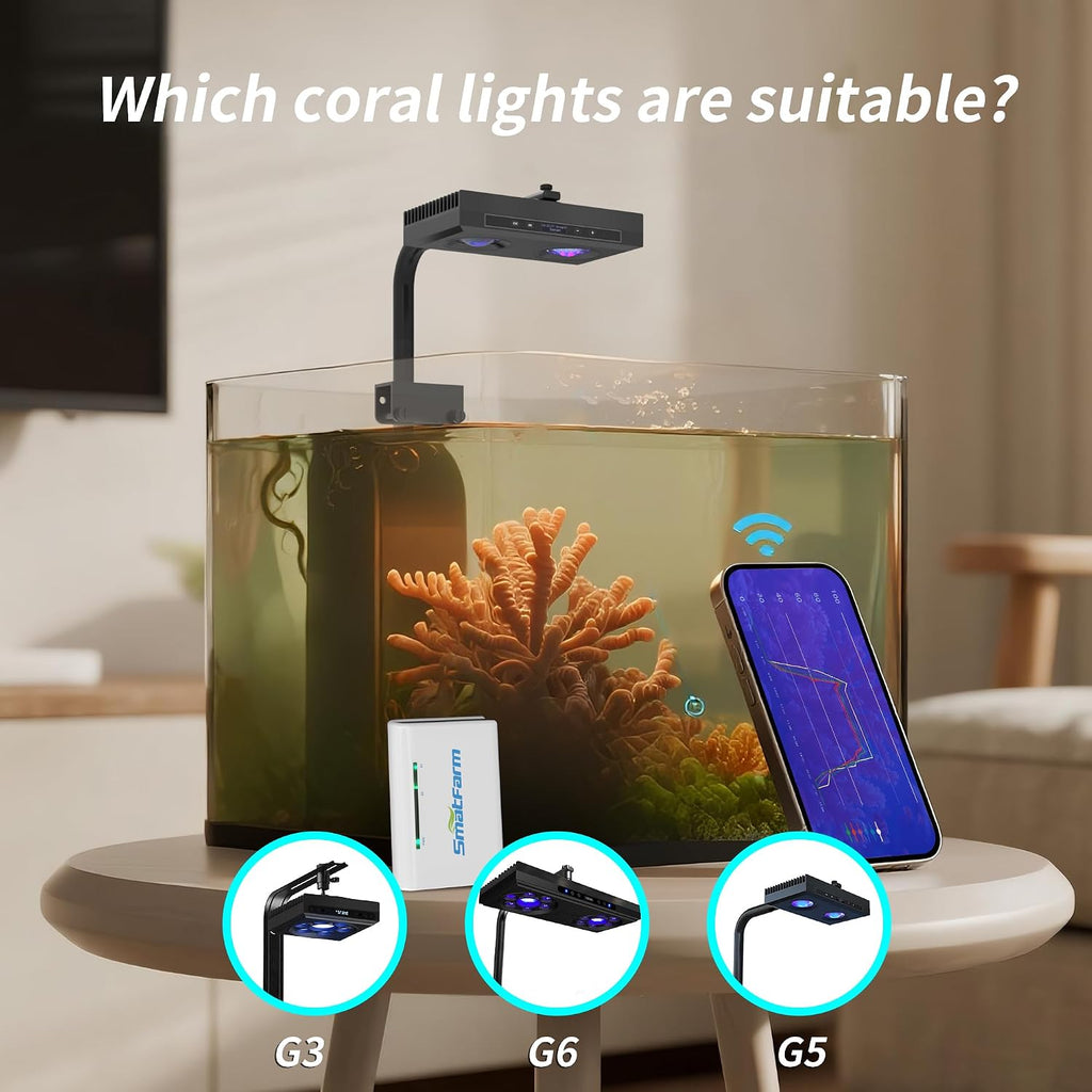 Aquarium Light APP Controlled 2nd Gen Coral Light with Lightning Simulation, New Coral Adaptation Mode, Light