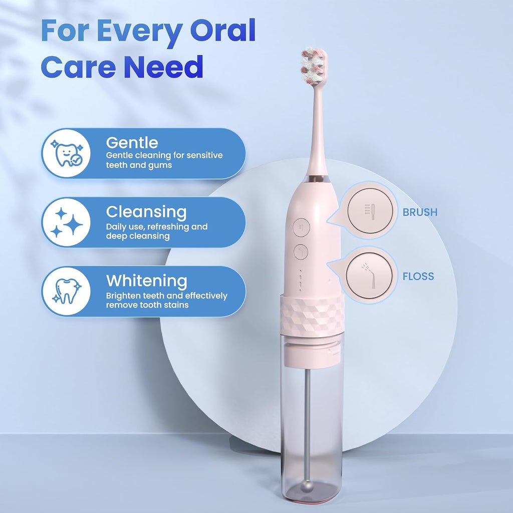 Electric Toothbrush with Water flosser, 2 in 1 Teeth Cleaning Kit, Toothbrush and Water flosser Combo, Travel