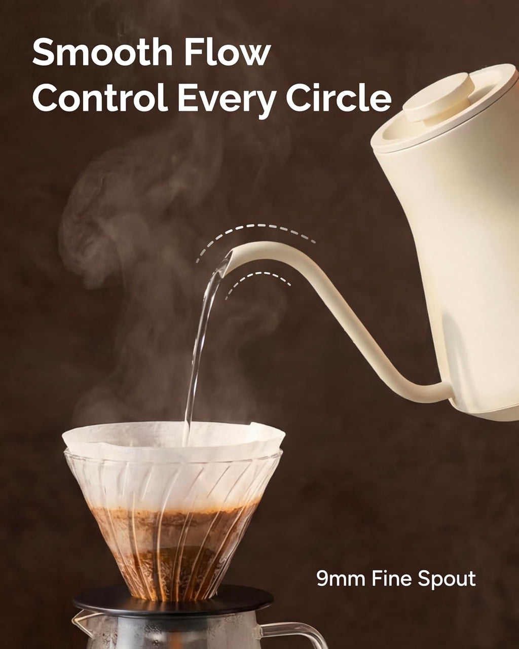 Gooseneck Electric Kettle, ±1℉ Temperature Control, Stainless Steel Inner, Quick Heating, for Pour Over Coffee, Brew