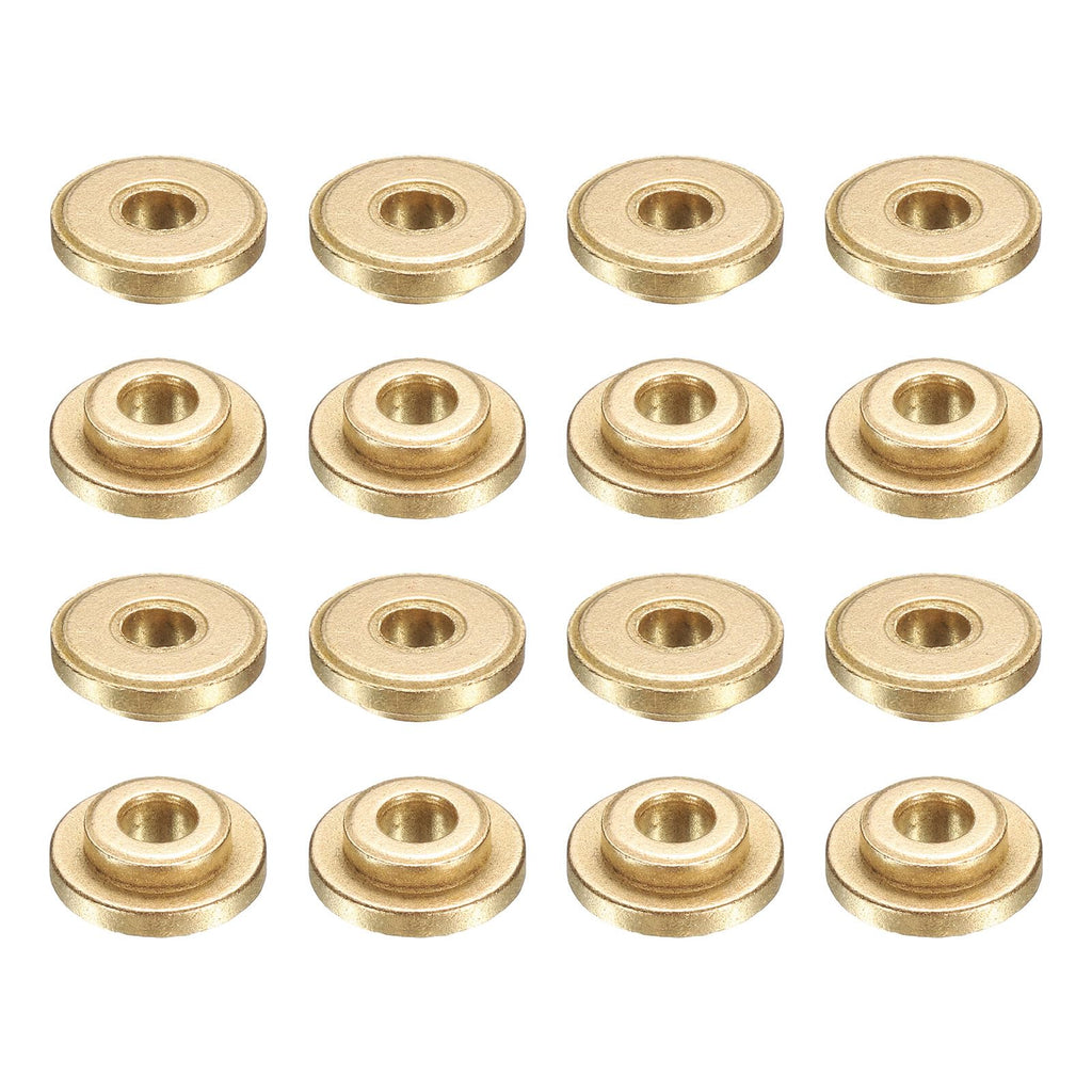 uxcell 16Pcs Flange Sleeve Bearings, 4mm Bore x 8mm OD x 4mm Length, Self-Lubricating Sintered Bronze Bushings