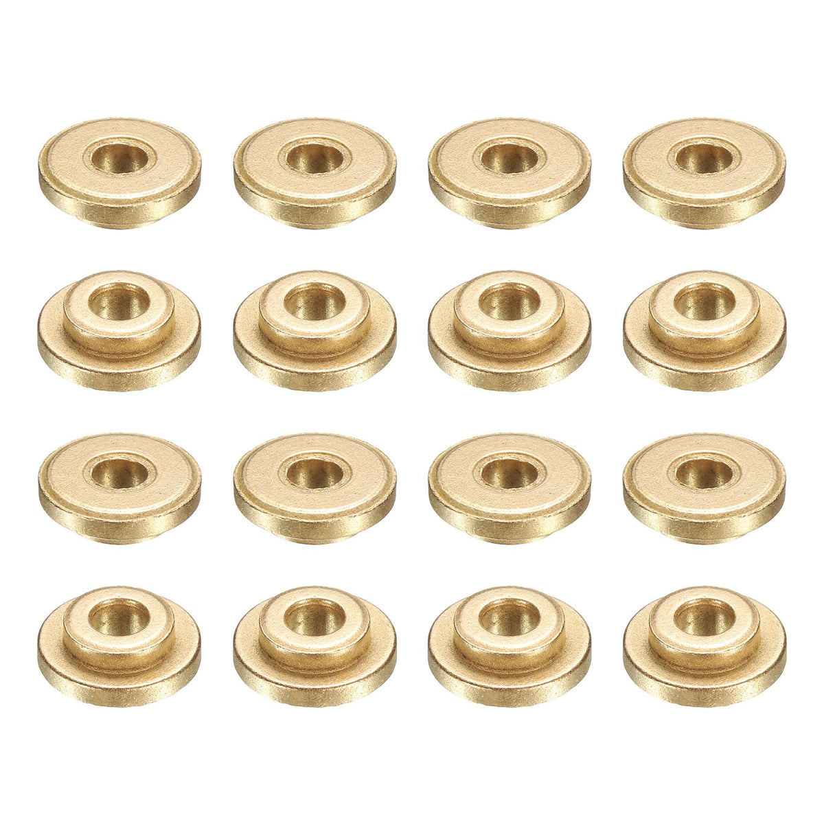 uxcell 16Pcs Flange Sleeve Bearings, 4mm Bore x 8mm OD x 4mm Length, Self-Lubricating Sintered Bronze Bushings