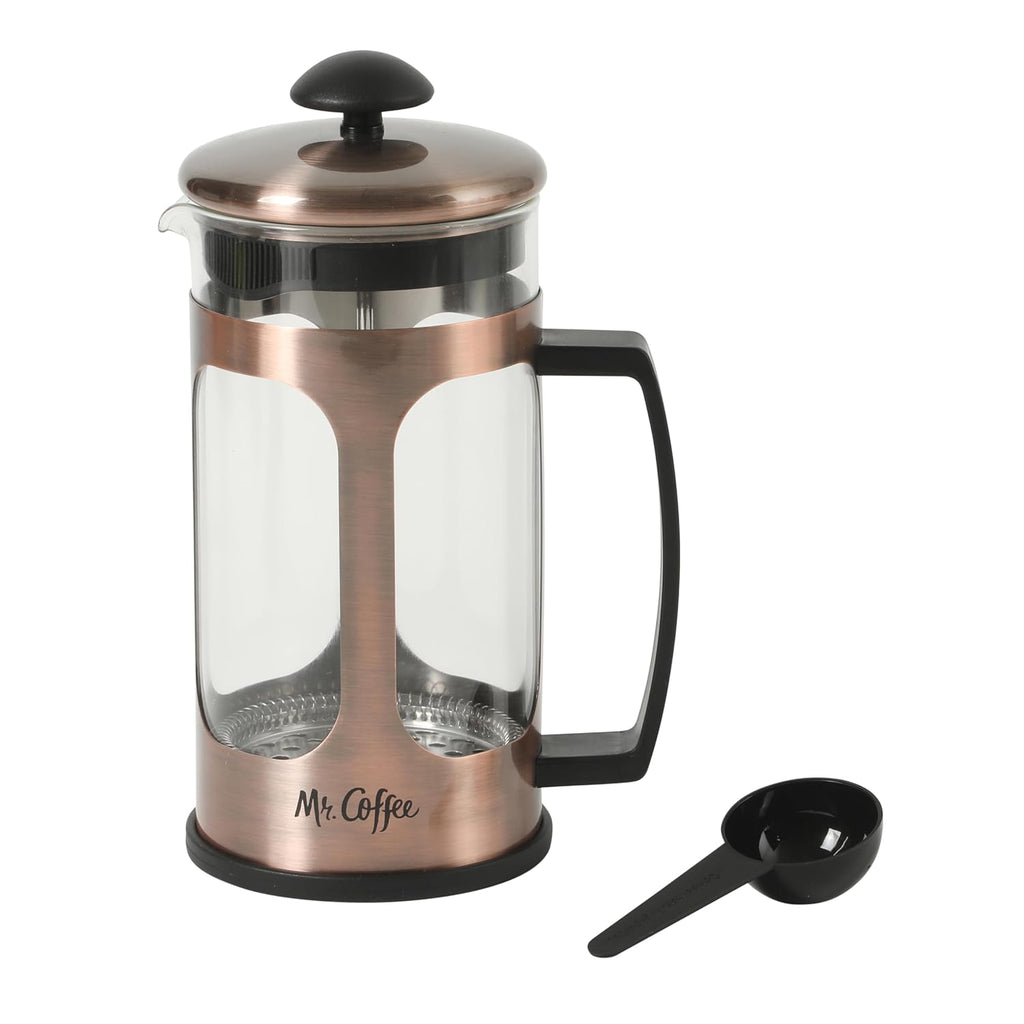 Daily Brew French Press Coffee Maker, 30-Ounce Glass Carafe with High Heat Resistant Durable Borasilicate Glass &