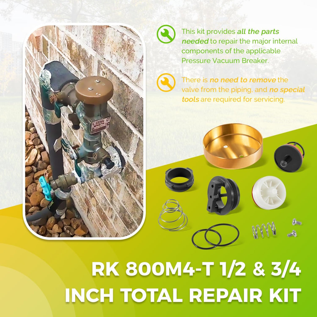 for Watts RK 800M4-T Total Repair Kit 0887727, fit for Watts 800M4 800M4QT LF800M4 LF800M4QT 1/2" - 3/4" Pressure Vacuum Breakers