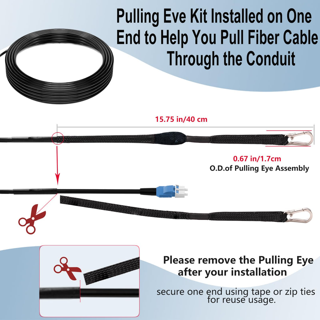 Outdoor Single Mode LC to LC Fiber Patch Cable 50M/164ft