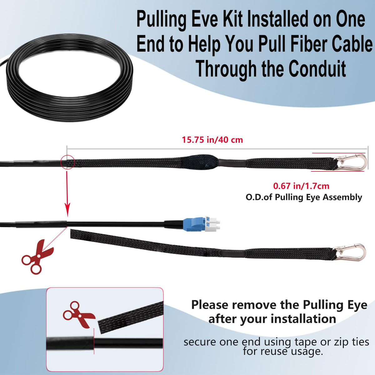 Outdoor Single Mode LC to LC Fiber Patch Cable 50M/164ft