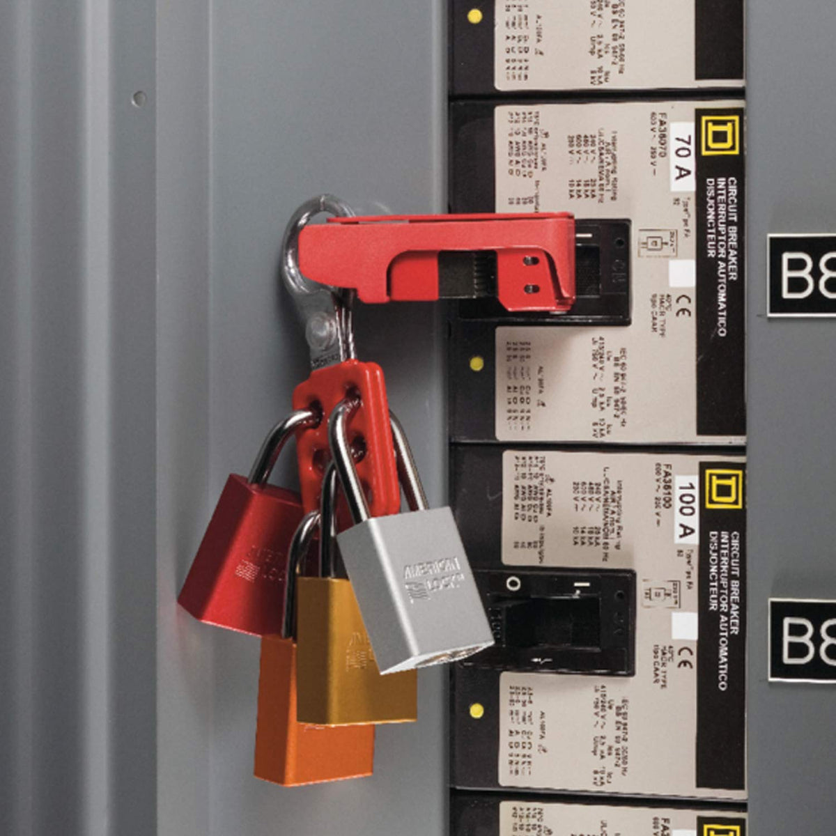 Master Lock 491B Lockout Tagout Circuit Breaker, Tall and Wide Toggles, 2A CR