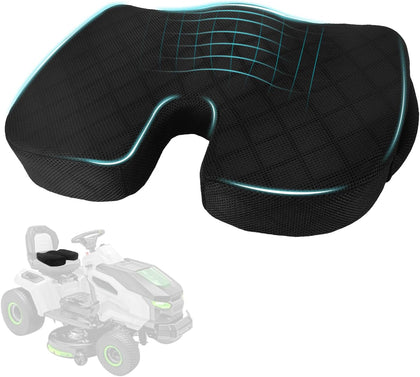 Lawn Mower Seat Cushion - Memory Foam Cushion for Riding Lawn Mower, Shock-Absorbing Seat Pillow for Long Hours of