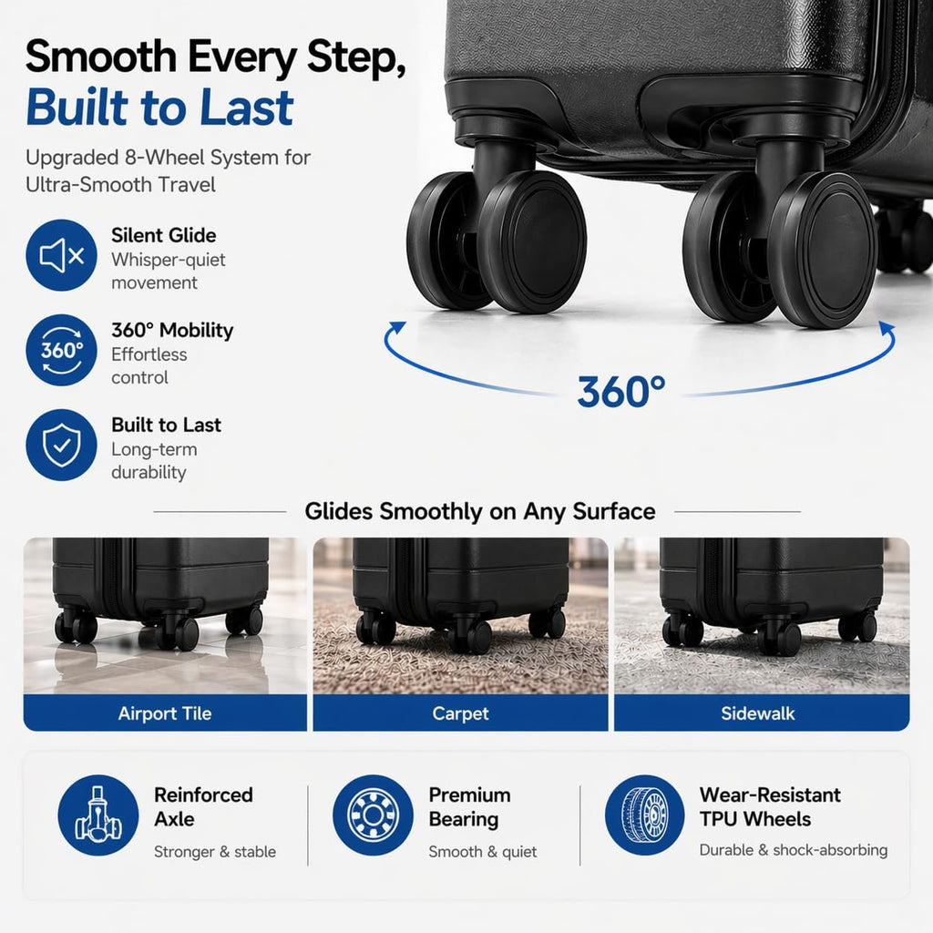 Luggage Sets 3 Piece, Expandable Hardshell Suitcase with TSA Lock & Silent Spinner Wheels, Lightweight Hardside