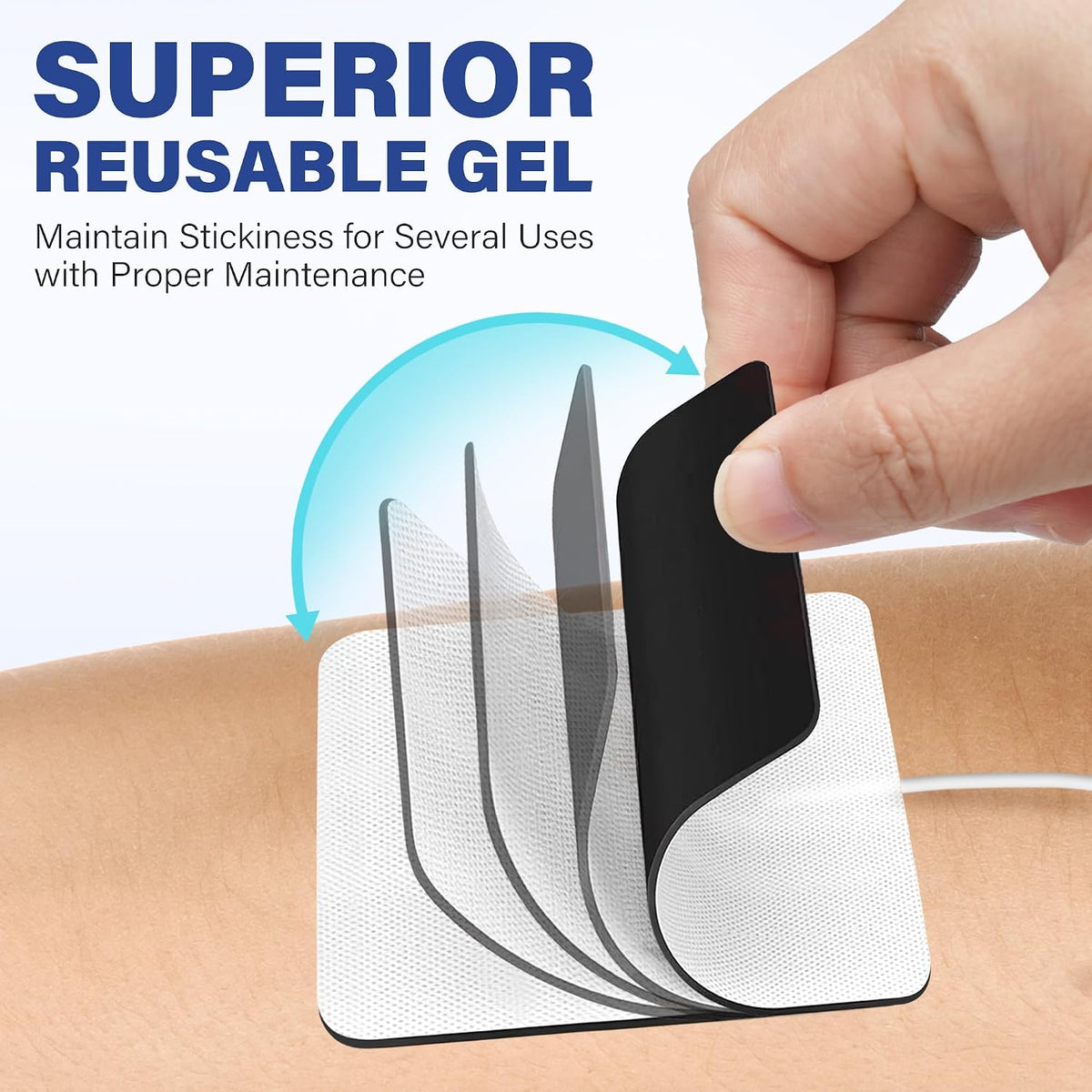 TENS Unit Electrode Pads, 40PCS 2"x2" for EMS Muscle Stimulator Electrotherapy, Self-Adhesive Replacement, Reusable