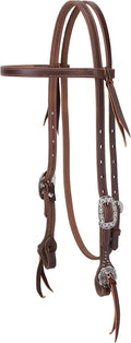Weaver Leather Working Tack Straight Browband Headstall with Floral Hardware, 10-0640
