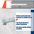 40 Pack 1/2 x 4 Concrete Anchors and Screw Kits Galvanized