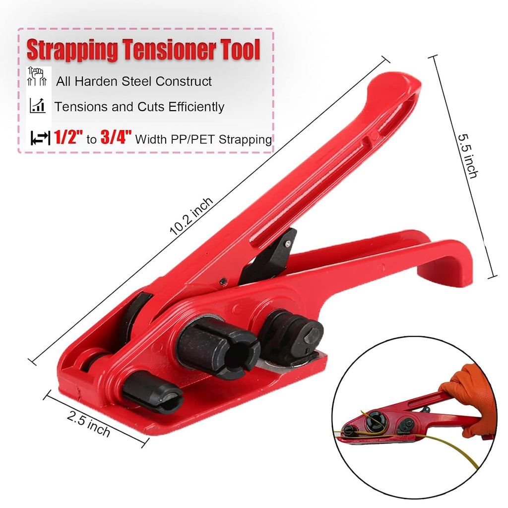 Banding Strapping Kit, Packaging Strapping Banding Tool | Pallet Strapping Kit with Tensioner Tool Sealer, 4000"