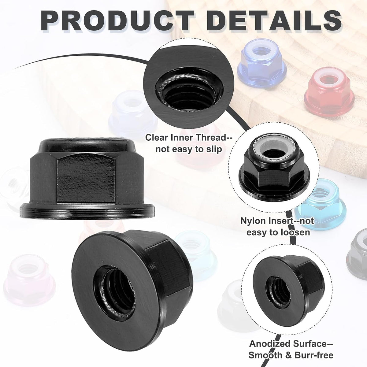 MECCANIXITY 8pcs M4x0.7mm Aluminum Alloy Lock Nuts Hex Nut Black