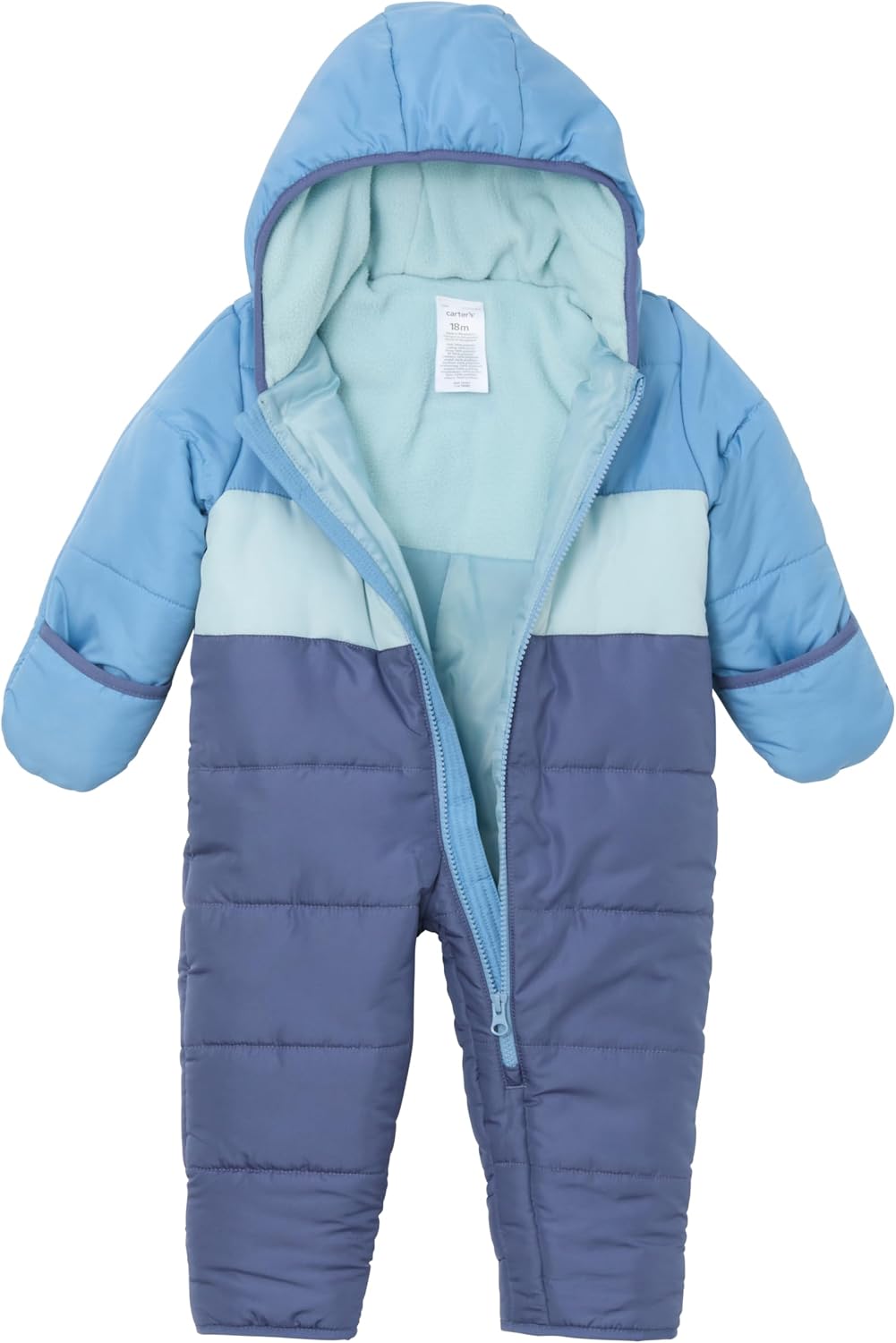 Baby Insulated One-Piece Snowsuit | Fleece-lined baby bunting; Convertible mittens and footies; Baby Boy and Girl;