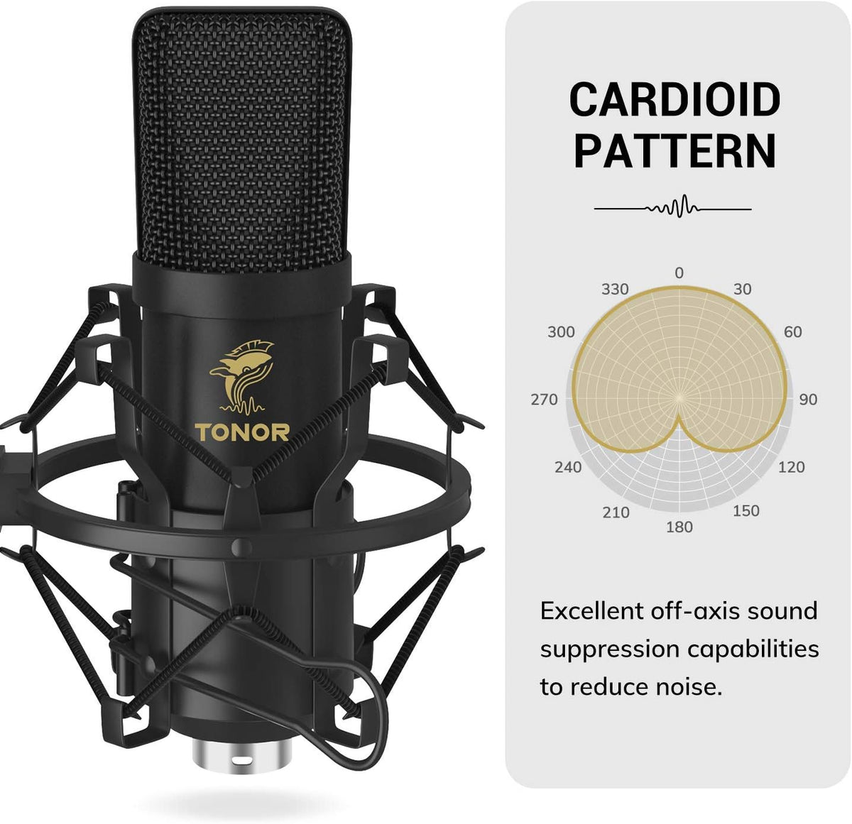 XLR Condenser Microphone, Professional Cardioid Studio Mic Kit with T20 Boom Arm, Shock Mount, Pop Filter for